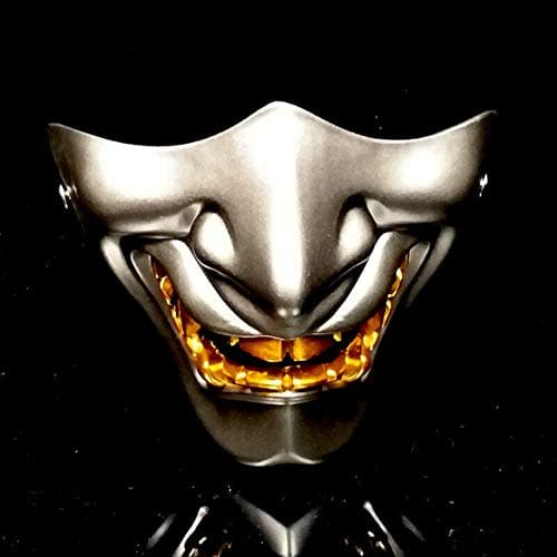 LAIMAIBA Scary Half Face Masks Adults Halloween Fancy Party Cosplay Oni Devil Traditional Halloween Masks