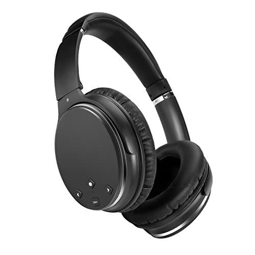 Active Noise Cancelling Bluetooth Headphones with Microphone, Over Ear Stereo Sound Wireless Headset, HiFi Deep Bass Foldable Headphones, Comfortable Earpads for Travel Work TV Computer Phone (Black)