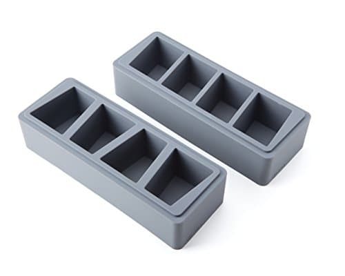 NOVA GEO SERIES BUNDLE - ICE CUBE TRAYS – Set of 2 Modern Stylish Silicone Ice Cube Trays (Quad & Tilt) - Extra Large Ice Cubes Melt Slower Keep Drinks Chilled Longer