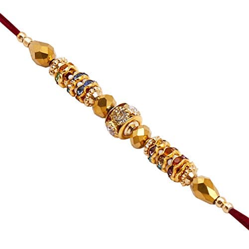 Rakhi Thread for Brother Bhaiya with Elegant Multicolor Stones for Rakshabandhan Rakhee Bracelet