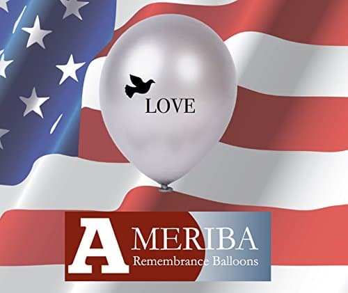 30 PC Biodegradable Remembrance Balloons: White & Silver Personalizable Funeral Balloons for Balloon Releases & Sympathy Gifts | Created/Sold by AMERIBA, a USA Company (Silver Love)