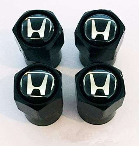 Black Valve Dust Caps - Set of 4. (BLACK) HR-V CR-V Jazz Civic Type-R Accord Fit Jazz NSX S2000