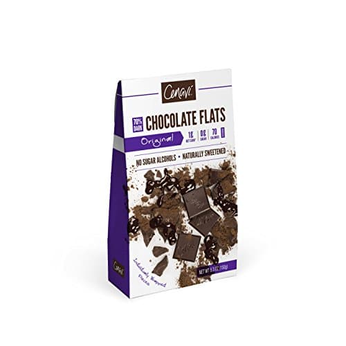 Cenavi 70% Dark Chocolate by Silver Fern Brand - 1 Box - Zero Grams Sugar - Individually Wrapped Squares - Natural - No Sugar Alcohols - Low Net Carb, Low Calorie, High Fiber, Probiotic Infused