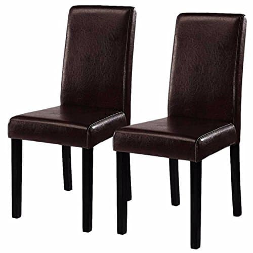 Set of 2 Elegant Design Leather Contemporary Dining Chairs Home Room