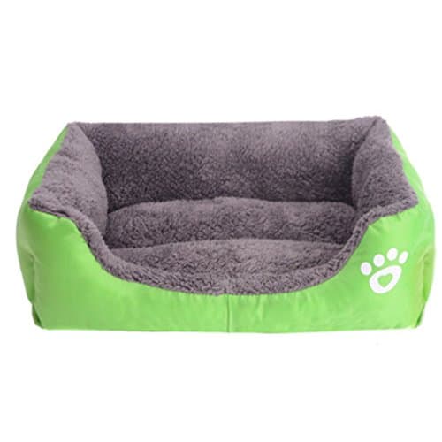 yihengya Yihya Washable Cute Green Square Soft Warm Pet Puppy Cat Sleeping Bed Doggy Dog House Cushion Basket (Large: 68 * 55 * 16cm)