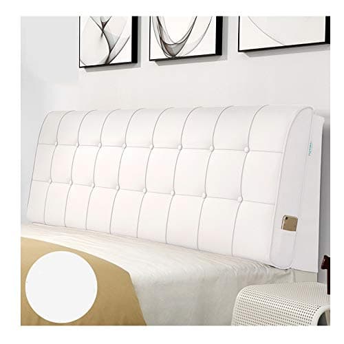 YXNZ Pillow Head Cushions Large Back Cushion Leather Headboard Soft Pack Bed Cover Sponge Filling (Color : White, Size : 9060cm)