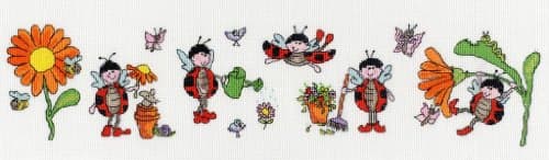 Bothy Threads Row of Ladybirds Cross Stitch Kit XRO5