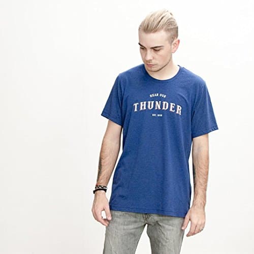 Unisex Men and Women Hear Our Thunder Tee Shirt OKC Oklahoma City Adult Navy Triblend by Shop Good