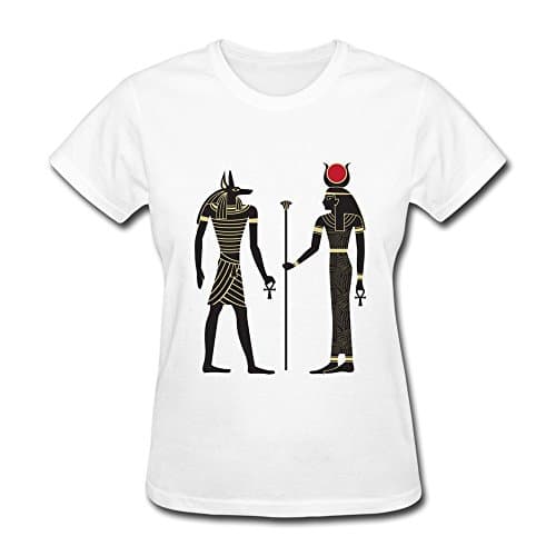 Van Women's Ancient Egyptian Pharaoh Pyramid Mummy Ra Anubis Tees XS White