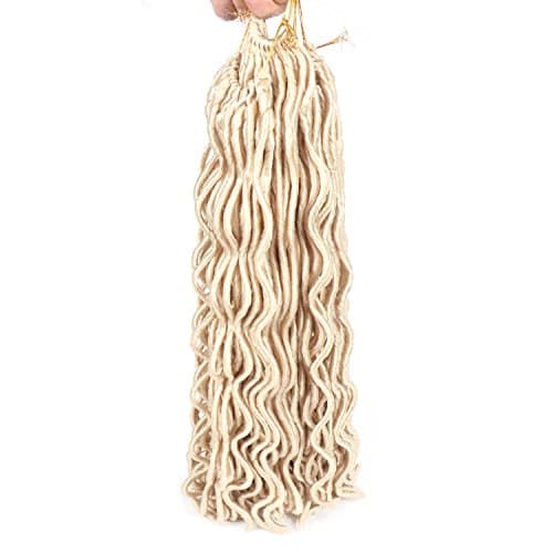 20inch 7Packs Soft Curly Fauxlocs Havana Mambo Twist Kanekalon Hair Extensions Braids Dreadlocks 24RootsWavy Faux Locs Crochet Synthetic Braiding Hair ((7 packs/lot) 20'', 613#)