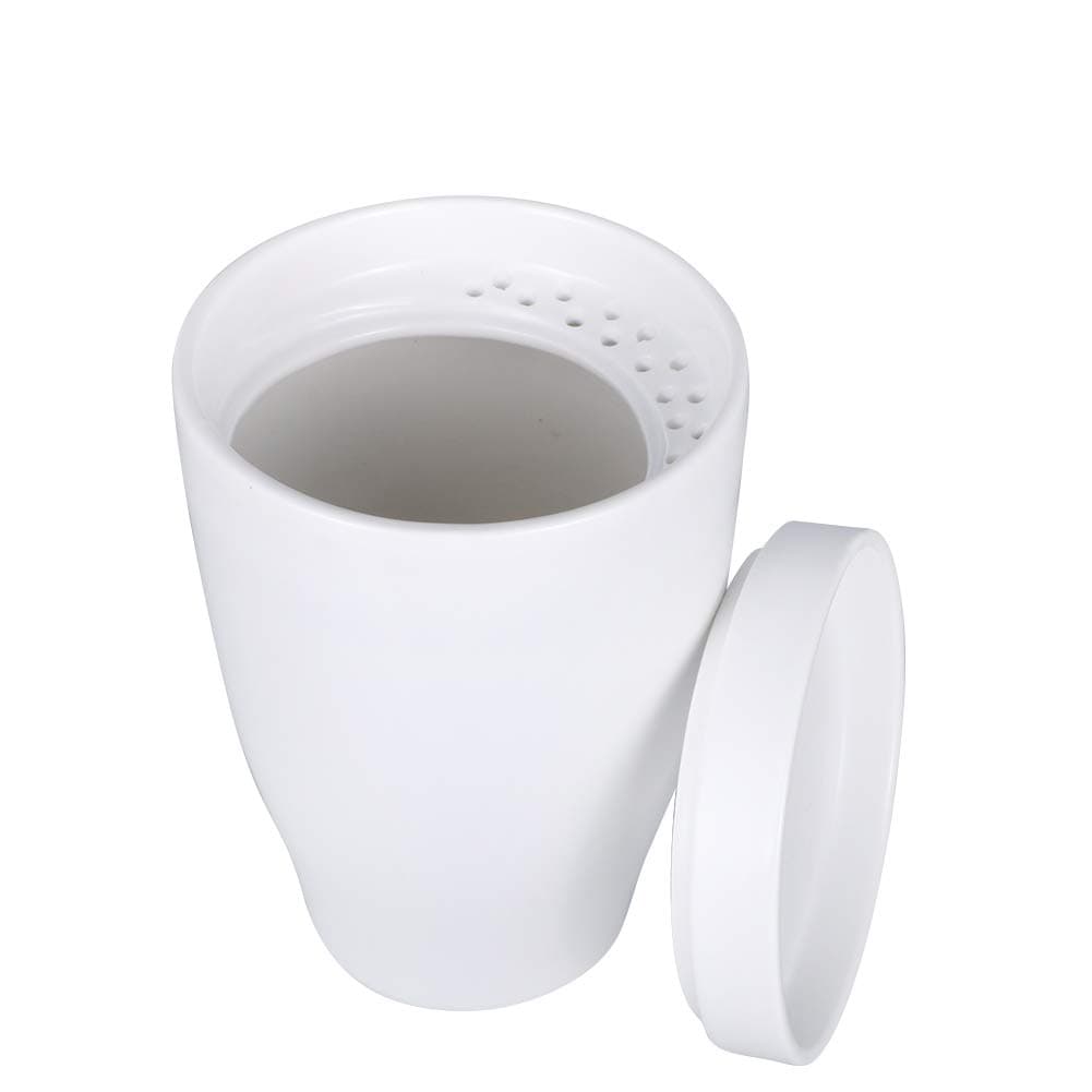 Sunddo Tea Cup White Ceramic Tea Mug with Infuser Single Brewing Coffee Loose Tea Cups with Lid Gifts for Women Men Mom Dad Tea Lovers 14 OZ