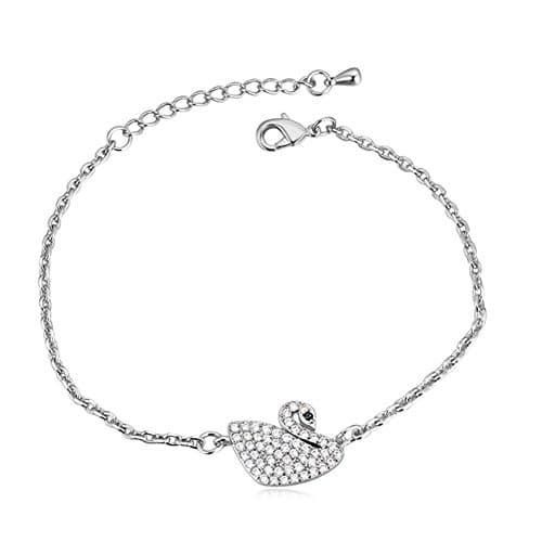 Sharefashion Peaceful as Swan AAA Grade Micro Inlays Zircon Bracelet (White)