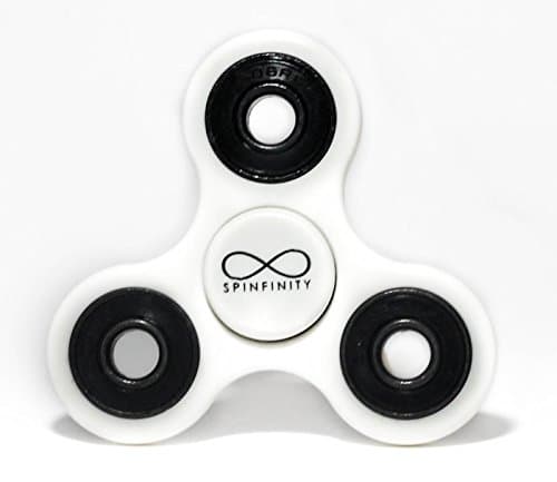 Spinfinity Advanced Hand Spinner w/ Hybrid Ceramic Bearing (not 3D printed) - Good for Concentration, Stress Relief, ADHD, Autism, Anxiety, and Fidgeting (White)