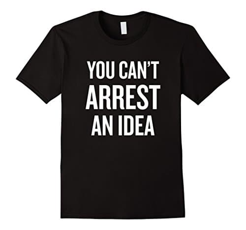 Mens You Can't Arrest An Idea Anonymous Protest Shirt 3XL Black