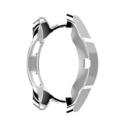 LIEJIE Ultra-Thin TPU Plating Protective Case Cover for Samsung Galaxy Watch 42mm Gear Sport,Gear S2 Classic,S3,Fossil Explorist gen (Silver)