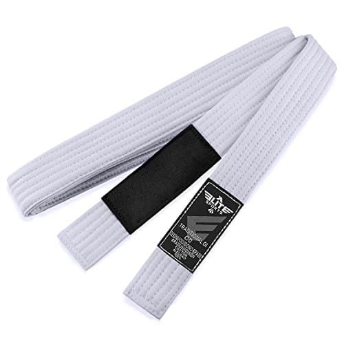 Elite Sports Kid's New Item Jiu Jitsu, Brazilian Mma Bjj Pro Rank Belt with Preshrunk Fabric (C1), White