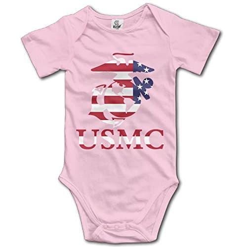 KSING Unisex Baby United States Marine Corps USMC Logo Bodysuits Pink 12 Months