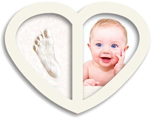 New 2017 Design, Newborn Babyprints Kit - Baby Handprint and Footprint Photo Frame Keepsake. Cool &amp; Unique Gift Idea for Baby Boys and Girls. HFF White