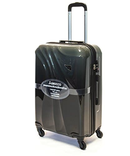 24”/67cm Medium Premium Super Lightweight Colour Gradient Style PC Durable Hard Shell Luggage Suitcase Travel Trolley Cases 4 Wheels Spinner with Built-in TSA Lock (24" Medium, Black 1188)