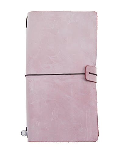 SALTY FISH Pure Handmade Vegetable Tanned Leather Cover Diary Journal Traveller Notebook Sketchbook Exquisite Gift (Red)