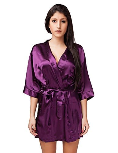 Chick Rebelle Women's Kimono-Style Dressing Gown 1674 L Pflaume