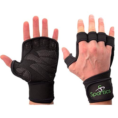 Crossfit Gloves Weight Lifting with Wrist Support for Gym Workout Cross Training Fitness WOD Pull Ups Weightlifting Strong Grip Full Palm Protection Wrist Wraps Suitable for Both Men and Women