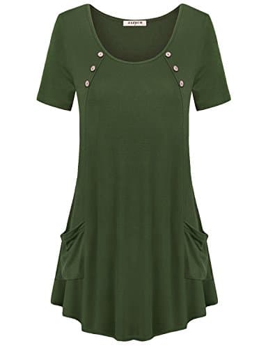 Jazzco Women's Comfy Shirts with Pockets Swing Tunic Top