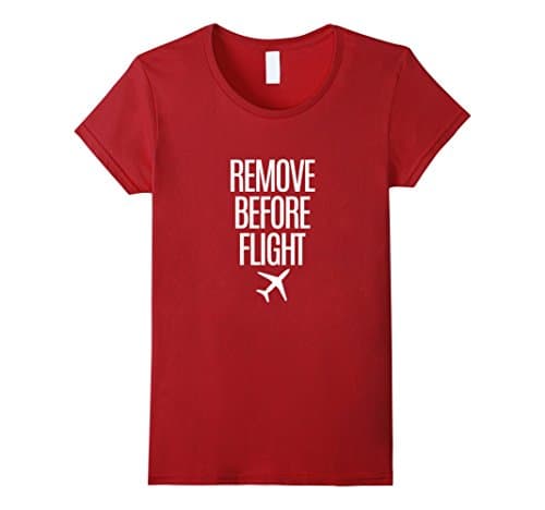Womens Remove Before Flight Aviation T-Shirt Small Cranberry