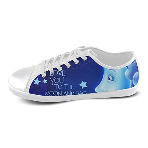 Show-shoes Custom I love You to the Moon and Back Personalized Roomy Lace-up Flats Canvas Shoes Soft Comfortable Sneakers for Adult Women (Model016) 10US XXXL