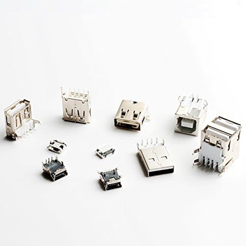 10 Type USB Connector DIY Solder Adapter Kit（50pcs）