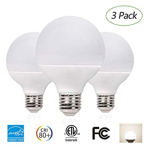 EFFOE G25 LED Globe Bulbs 7W (60W Equivalent), Frost Cover Light, Dimmable, E26 Base, 3000K Soft White, 500 Lumens, 220 Degree Beam Angle Energy Star Certified, 3 Pack
