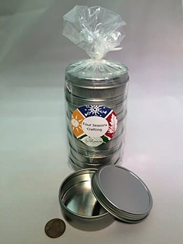 Four Seasons Crafting Screw Top Round Tin Can Steel Containers (12, 2 Oz)