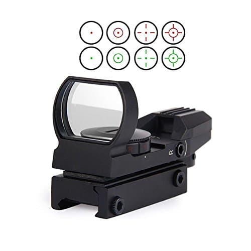 EFOSE® New Gadget Zone HD101 Tactical 4 Reticle Red and Green Dot Open Reflex Sight Scope with Rail Mount for 22 mm Rails