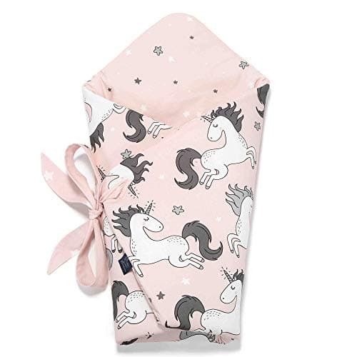 Sevira Kids Baby Girls' Sleeping Bag pink Licorne Rose Dès la naissance - 3/4 Mois environ, 75 x 75 Cm