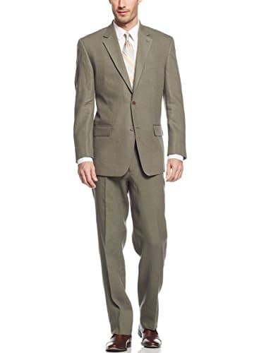 Michael Kors Olive 100% Linen Two Button Flat Front New Mens Suit Set (38R 31W)