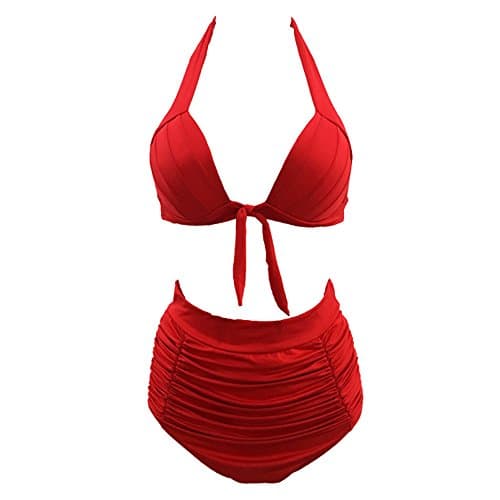 Assong Women's Ms Printed High-Waisted Bikini Swimsuit Spa Fission Swimsuit