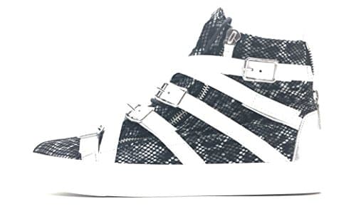 GIUSEPPE ZANOTTI Snake-Embossed Leather High-Top Sneaker Silver-Metallic Patent Leather Detailing (13)