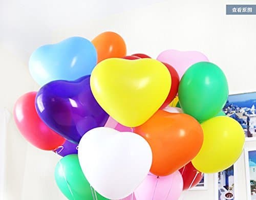 Dailyshops 12'' Heart Shape Latex Balloons for Wedding Party Decor 100pcs/pack(Mixed colors)