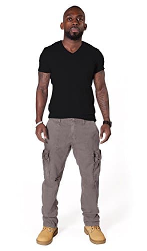Classic Men's Cargo Pants Light Grey Combat Pants Mens Army Pants