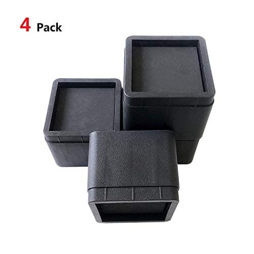 FONDDI 2 Inch Bed and Furniture Risers, Square Stackable Heavy Duty for Desks, Beds, Dorms, Tables and Chairs, Black 4 Pack