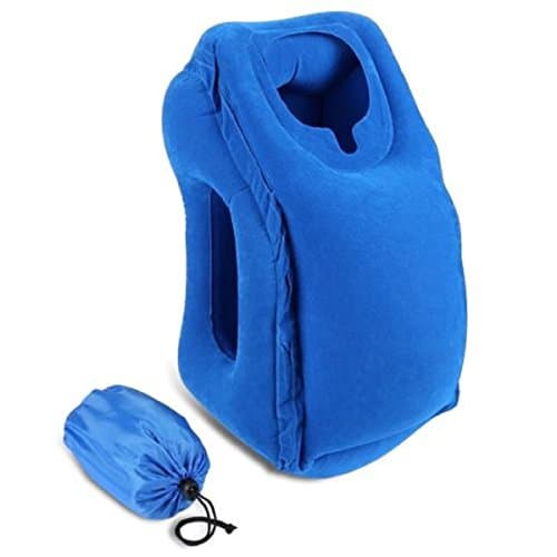 S&amp;M Brand New Hot Inflatable Soft Luxury Travel Pillow Air Filled Airplane Cushion ,Blue