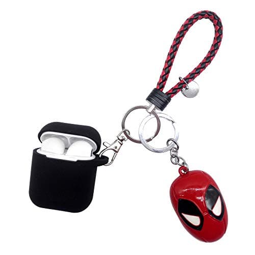 Adobox 3D Cartoon Airpods Case Silicone Protective Cover and Skin Compatible with Apple Airpods (Deadpool)