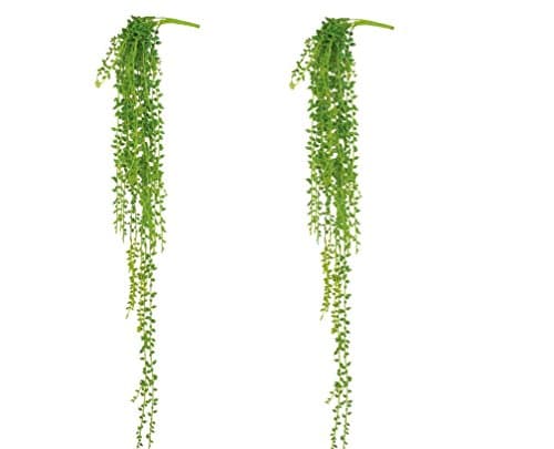 2Pcs Artificial Hanging Succulent Plants String Basketplant Lover Tears Plants Fake Vine of Pearls