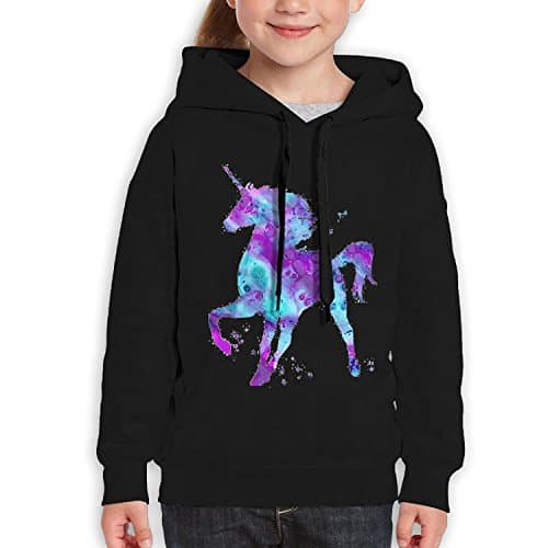 Starcleveland Teenager Pullover Hoodie Sweatshirt Galaxy Glittering Proud Unicorn Teen's Hooded Boys Girls