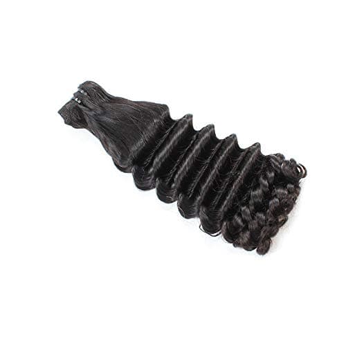 MAGAI 9A Funmi Curly Hair Brazilian Human Hair Bundles Deep Loose Hair Weave (Color : Black, Size : 12 inch)