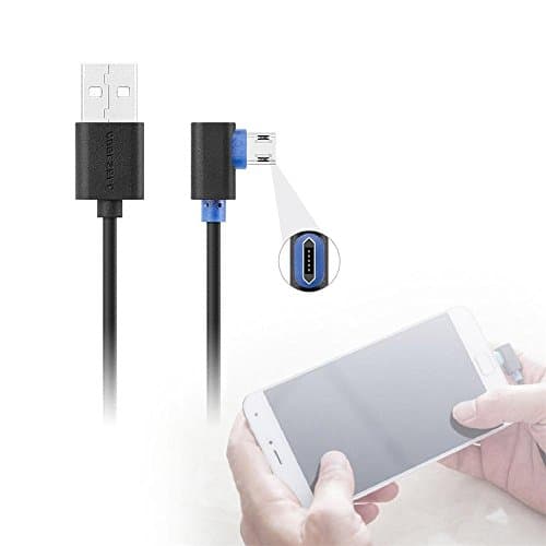 Android Reversible Micro Usb Connector High Speed 2A Fast-Charging Cable 4pack(0.5m/1.6ft,1m/3.3ft,2m/6.6ft,3m/10ft),90 Degree Reversible Data Cable -Black