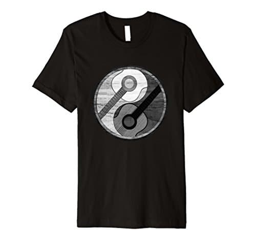 Mens Yin Yang Guitar in Black and White Medium Black