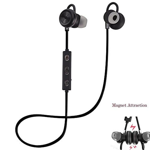 Bluetooth Headphones,Ozgoe Wireless V4.1 Magnetic Earbuds with Built-in Mic, Super Bass Stereo Noise Cancelling Earphones,HD and High Fidelity,Lightweight,Comfortable,Secure Fit for Sports