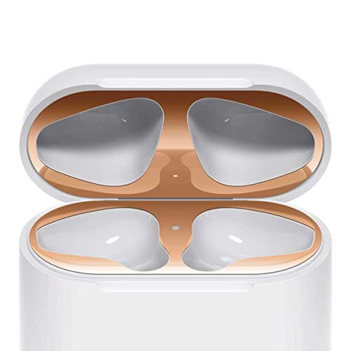 Rancase Dust Guard for AirPods,18K Gold Plating,Premium Metallic Protective Dust Guard Cover for Apple Airpods,[1 Set],Rose Gold
