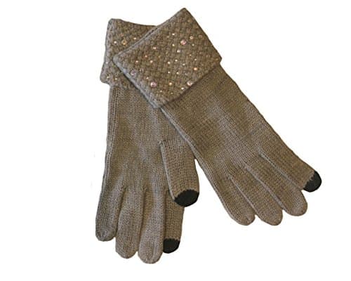Simply Vera Vera Wang Embellished Dove SmartTouch Gloves, Grey